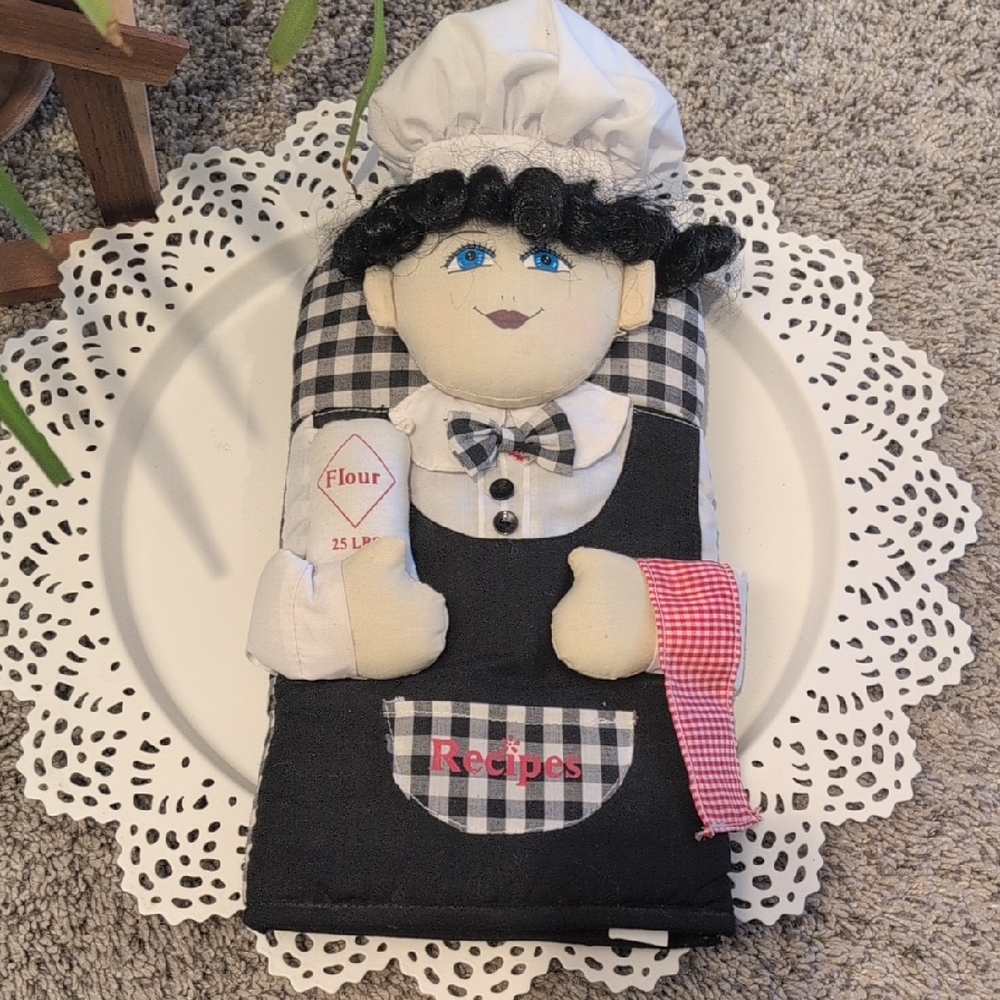 Black and White Chef Doll Kitchen Decor